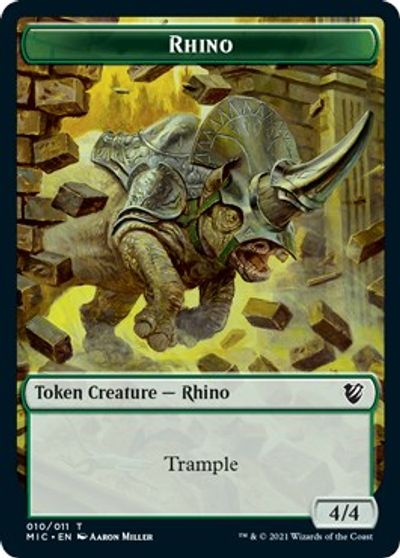 Rhino // Wolf Double-Sided Token [Innistrad: Midnight Hunt Commander Tokens] | Card Merchant Takapuna