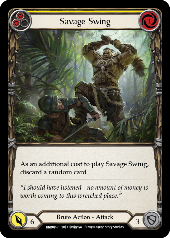 Savage Swing (Yellow) [RNR016-C] (Rhinar Hero Deck)  1st Edition Normal | Card Merchant Takapuna