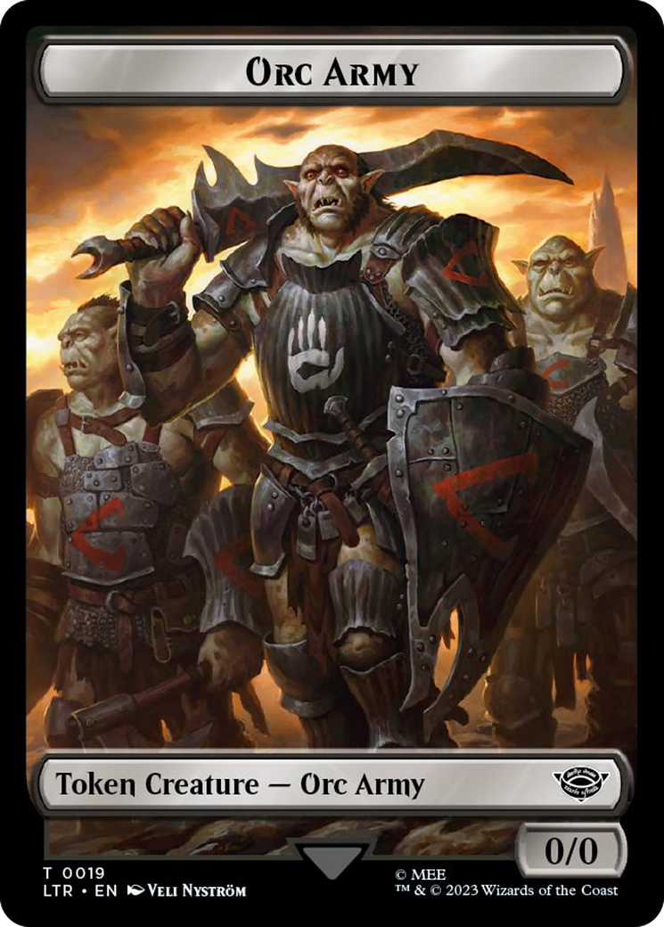 Orc Army (0019) // Food (0024) Double-Sided Token (Surge Foil) [The Lord of the Rings: Tales of Middle-Earth Tokens] | Card Merchant Takapuna