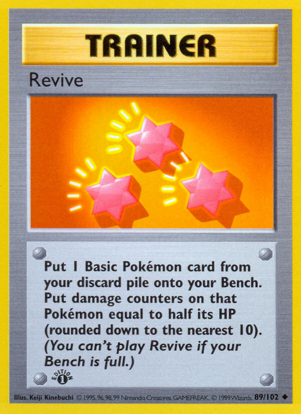 Revive (89/102) (Shadowless) [Base Set 1st Edition] | Card Merchant Takapuna