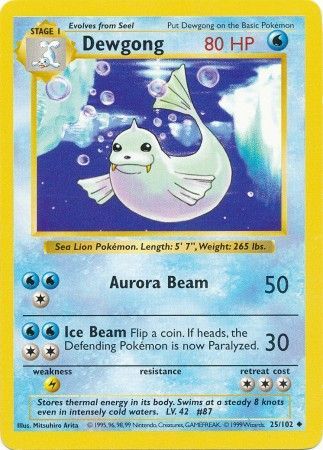 Dewgong (25/102) [Base Set Shadowless Unlimited] | Card Merchant Takapuna