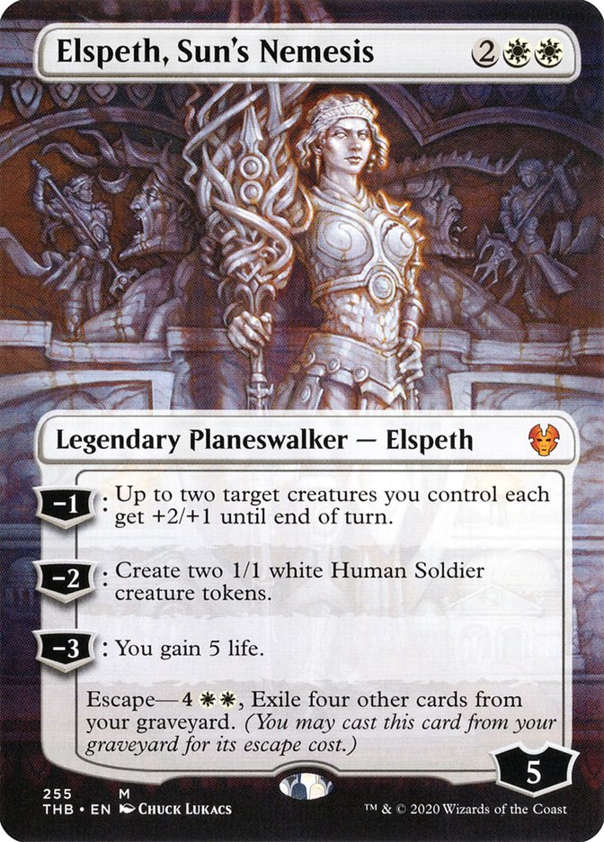 Elspeth, Sun's Nemesis (Borderless) [Theros Beyond Death] | Card Merchant Takapuna