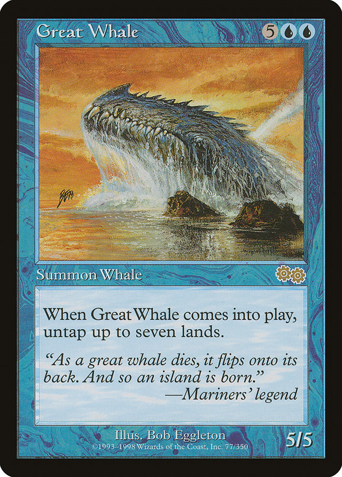 Great Whale [Urza's Saga] | Card Merchant Takapuna