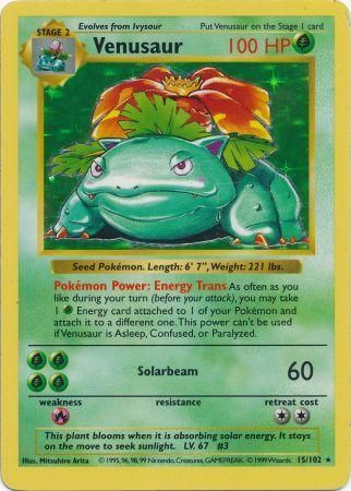 Venusaur (15/102) [Base Set Shadowless Unlimited] | Card Merchant Takapuna