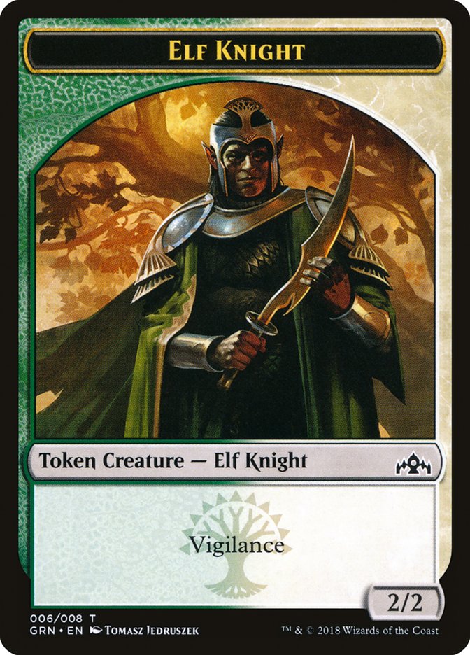 Elf Knight Token [Guilds of Ravnica Tokens] | Card Merchant Takapuna