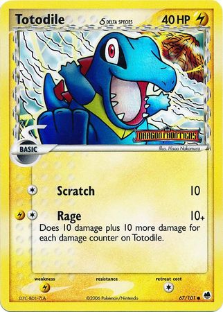 Totodile (67/101) (Delta Species) (Stamped) [EX: Dragon Frontiers] | Card Merchant Takapuna