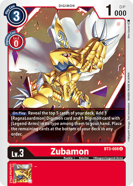 Zubamon [BT3-008] [Release Special Booster Ver.1.5] | Card Merchant Takapuna