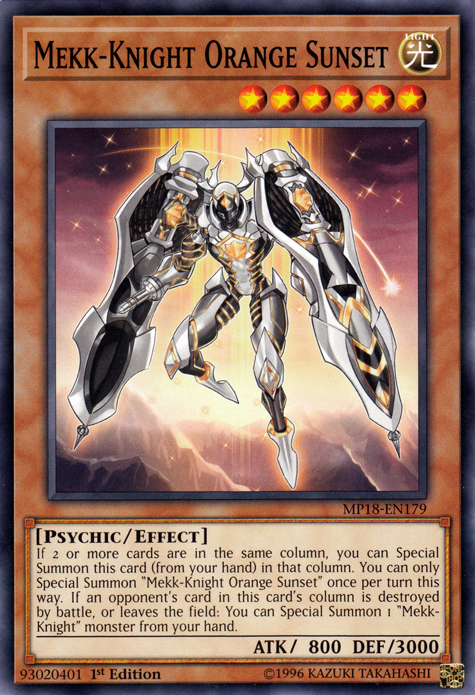 Mekk-Knight Orange Sunset [MP18-EN179] Common | Card Merchant Takapuna