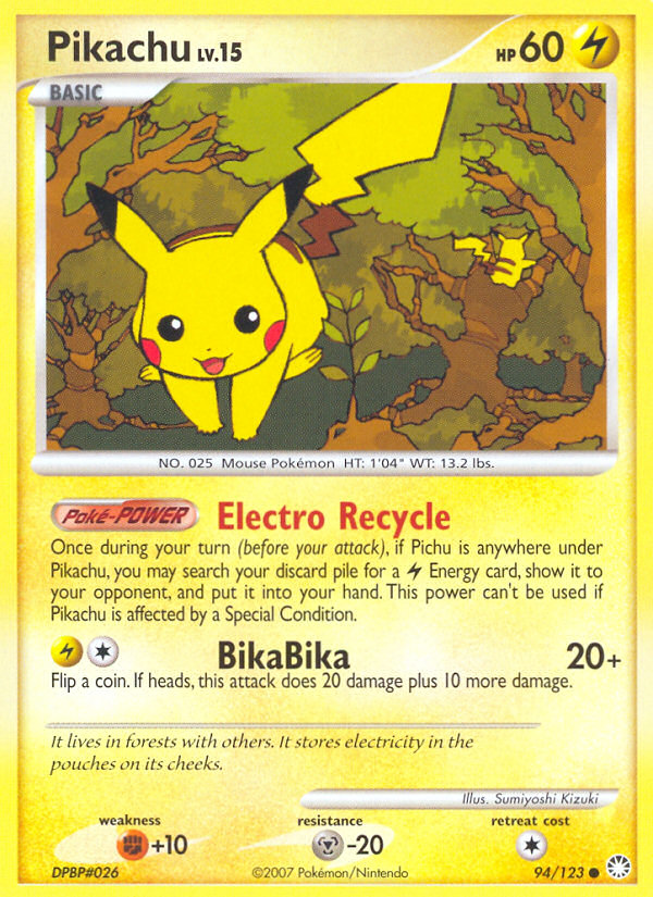 Pikachu (94/123) [Diamond & Pearl: Mysterious Treasures] | Card Merchant Takapuna