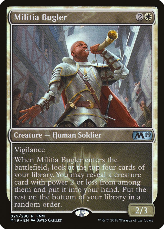 Militia Bugler (FNM) [Core Set 2019 Promos] | Card Merchant Takapuna