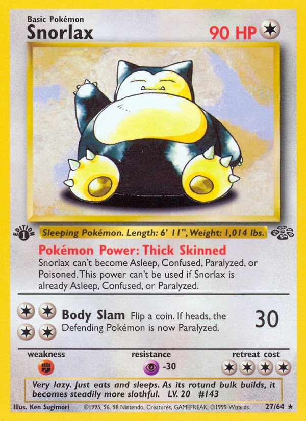 Snorlax (27/64) [Jungle 1st Edition] | Card Merchant Takapuna