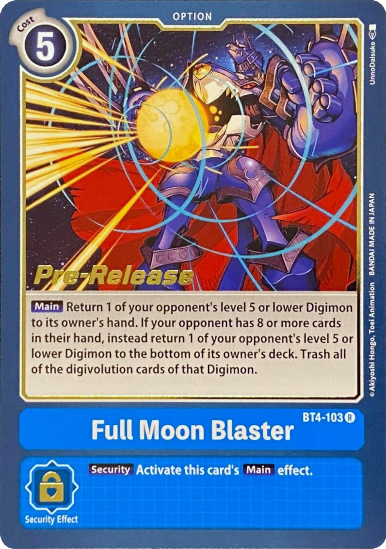 Full Moon Blaster [BT4-103] [Great Legend Pre-Release Promos] | Card Merchant Takapuna