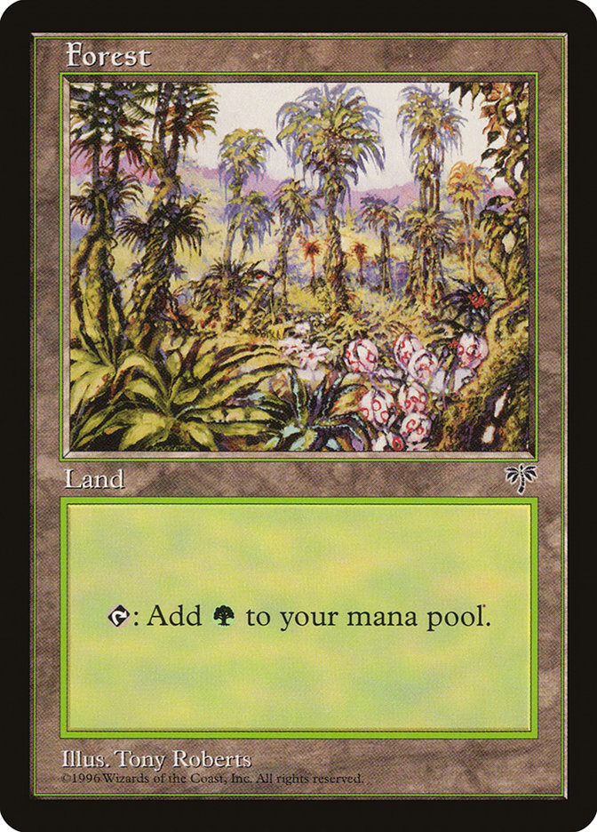 Forest (Flowers Not Opened Bottom Right) [Mirage] | Card Merchant Takapuna