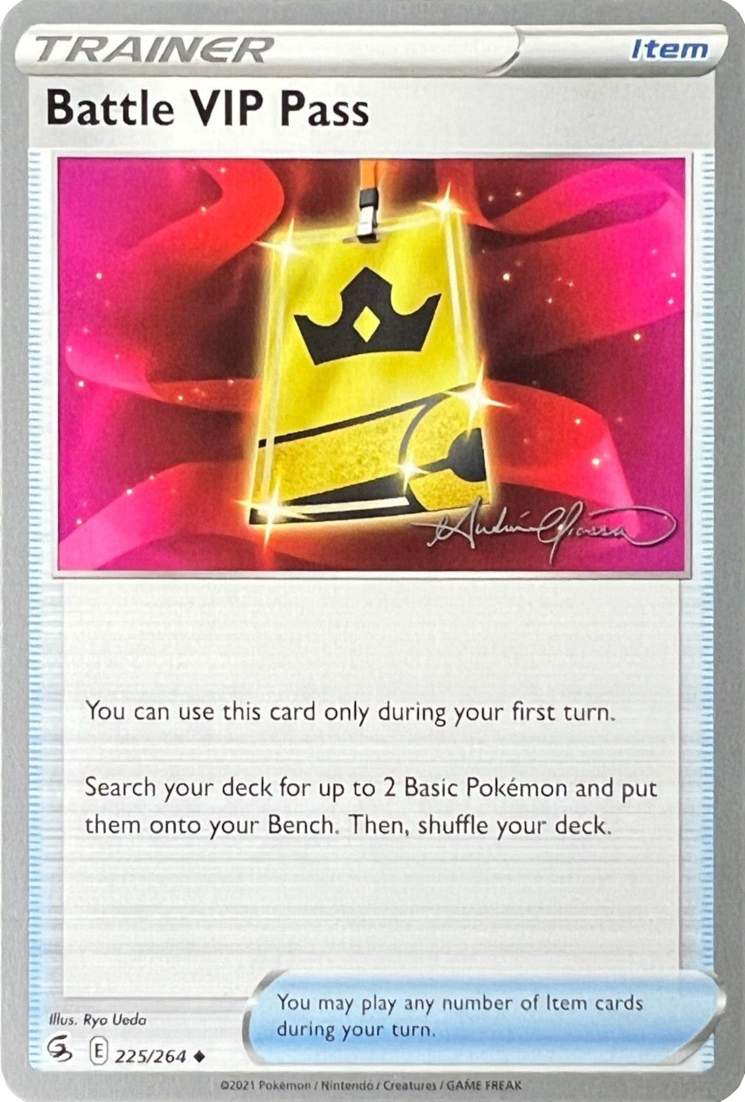 Battle VIP Pass (225/264) (The Shape of Mew - Andre Chiasson) [World Championships 2022] | Card Merchant Takapuna