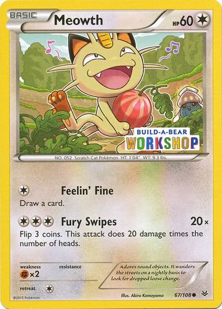 Meowth (67/108) (Build A Bear Workshop Exclusive) [XY: Roaring Skies] | Card Merchant Takapuna