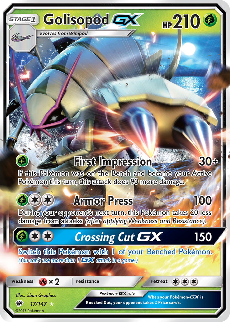 Golisopod GX (17/147) [Sun & Moon: Burning Shadows] | Card Merchant Takapuna