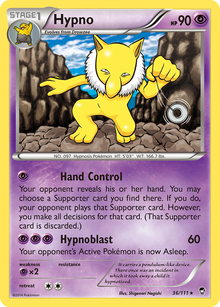 Hypno (36/111) [XY: Furious Fists] | Card Merchant Takapuna