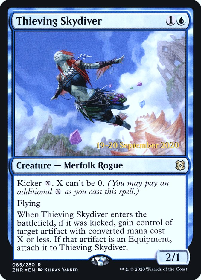 Thieving Skydiver [Zendikar Rising Prerelease Promos] | Card Merchant Takapuna