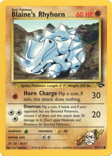 Blaine's Rhyhorn (65/132) [Gym Challenge Unlimited] | Card Merchant Takapuna