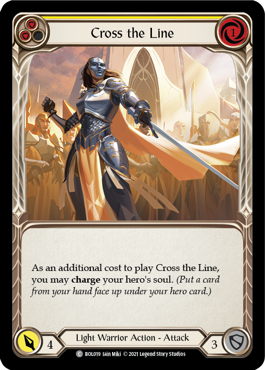 Cross the Line (Yellow) [BOL019] (Monarch Boltyn Blitz Deck) | Card Merchant Takapuna