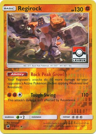 Regirock (53/111) (League Promo) [Sun & Moon: Crimson Invasion] | Card Merchant Takapuna