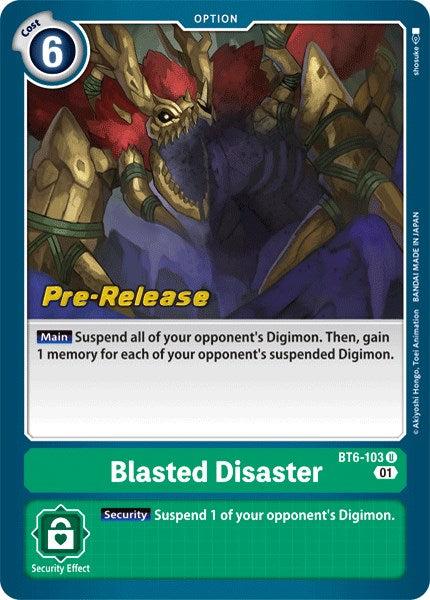 Blasted Disaster [BT6-103] [Double Diamond Pre-Release Cards] | Card Merchant Takapuna