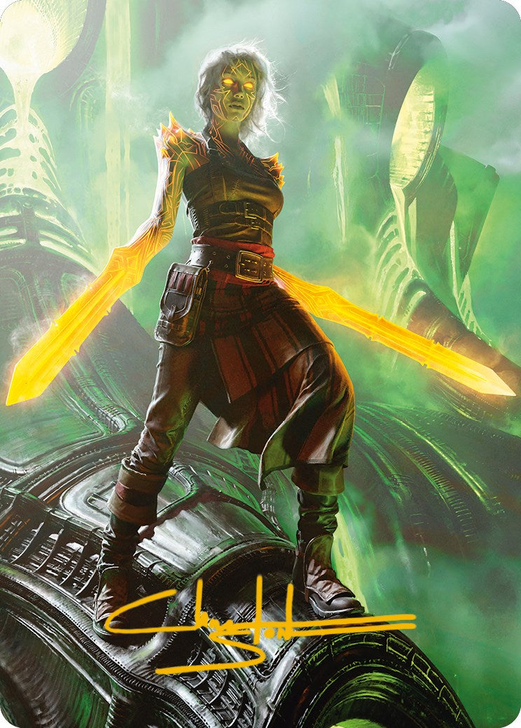 Nahiri, the Unforgiving Art Card (Gold-Stamped Signature) [Phyrexia: All Will Be One Art Series] | Card Merchant Takapuna