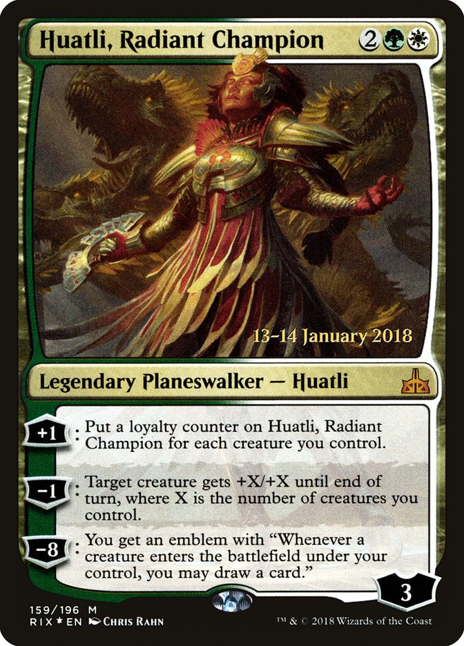 Huatli, Radiant Champion [Rivals of Ixalan Prerelease Promos] | Card Merchant Takapuna