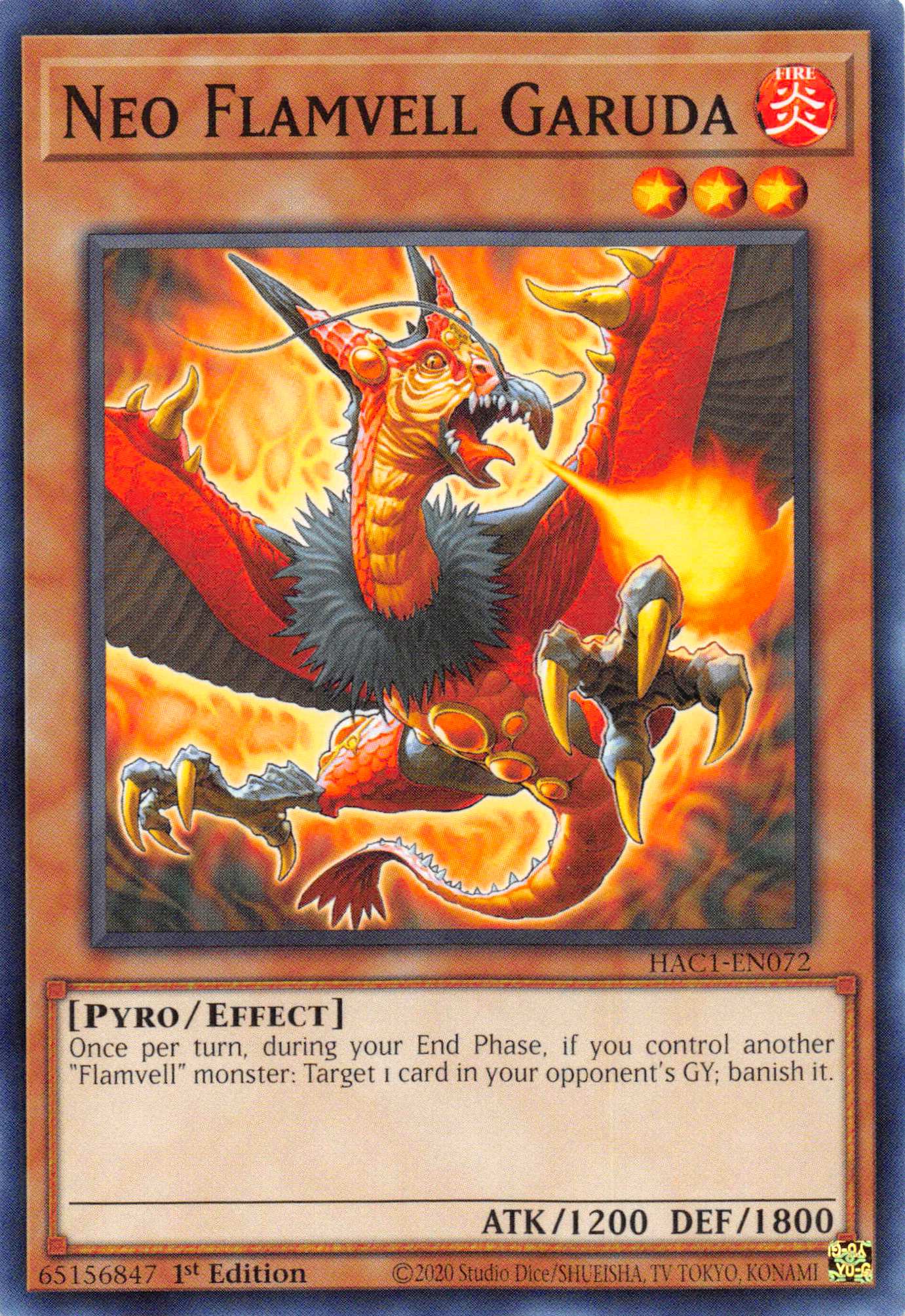 Neo Flamvell Garuda (Duel Terminal) [HAC1-EN072] Parallel Rare | Card Merchant Takapuna