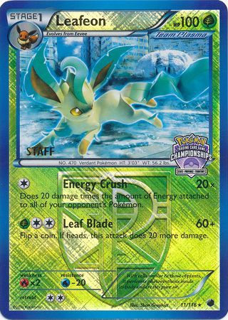 Leafeon (11/116) (States Championship Promo Staff) [Black & White: Plasma Freeze] | Card Merchant Takapuna