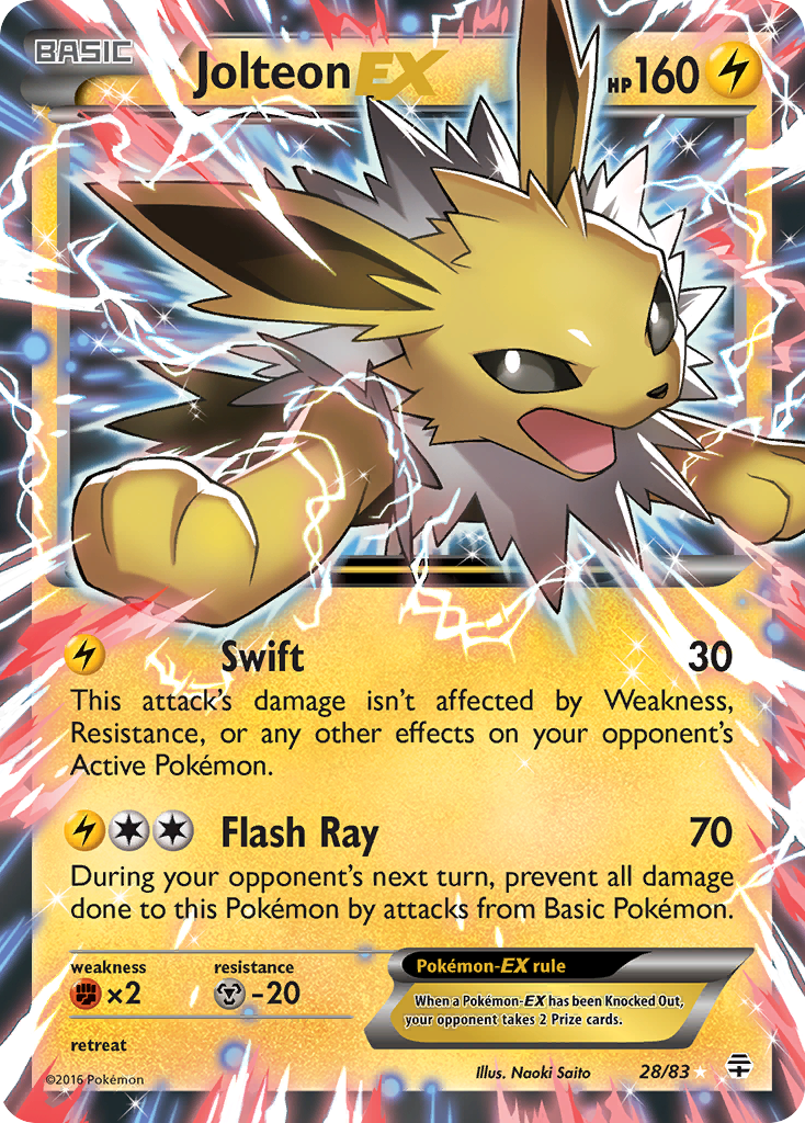 Jolteon EX (28/83) [XY: Generations] | Card Merchant Takapuna