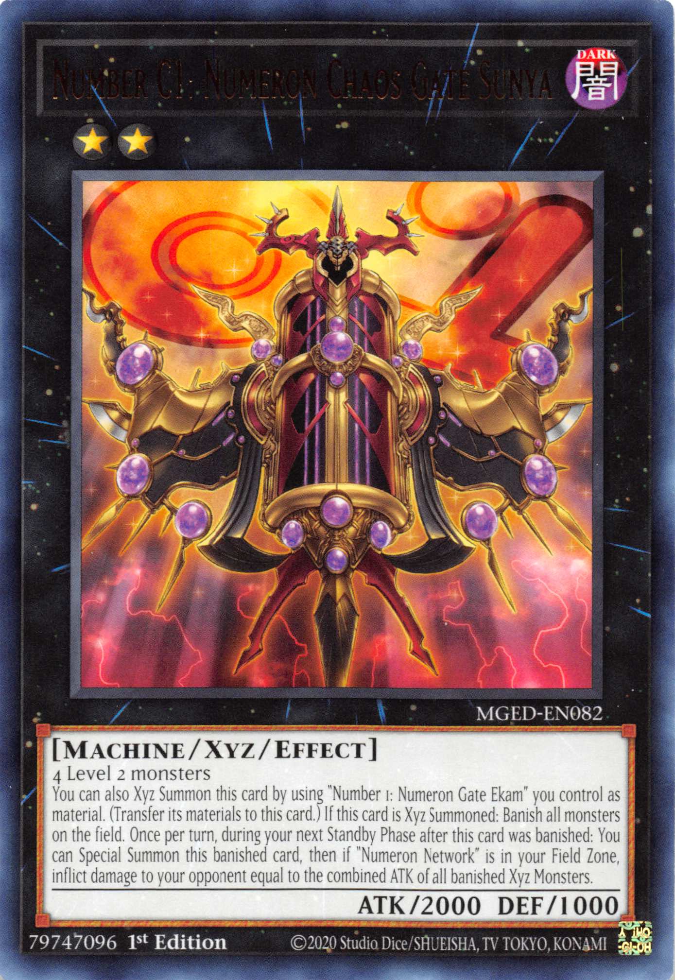 Number C1: Numeron Chaos Gate Sunya [MGED-EN082] Rare | Card Merchant Takapuna