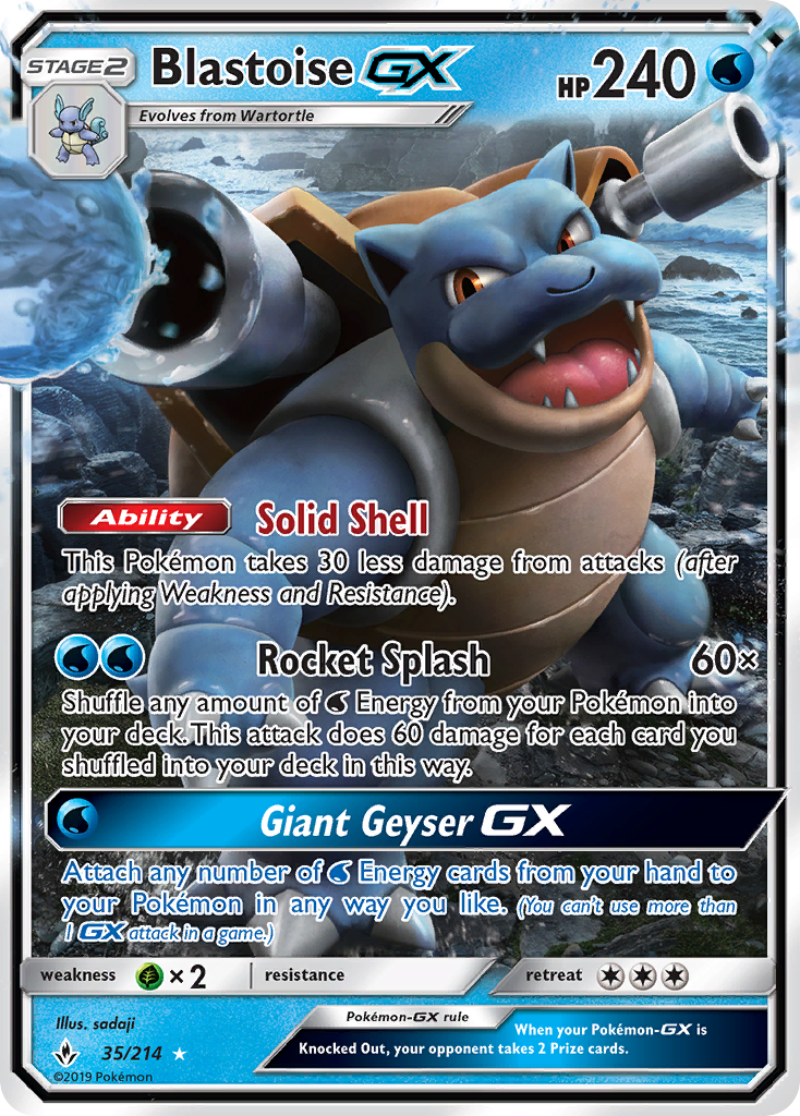 Blastoise GX (35/214) [Sun & Moon: Unbroken Bonds] | Card Merchant Takapuna