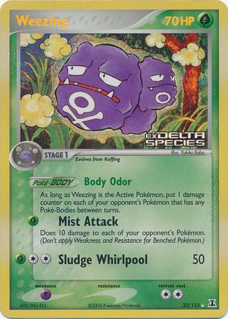 Weezing (33/113) (Stamped) [EX: Delta Species] | Card Merchant Takapuna