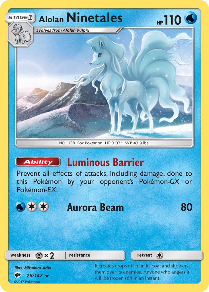 Alolan Ninetales (28/147) [Sun & Moon: Burning Shadows] | Card Merchant Takapuna