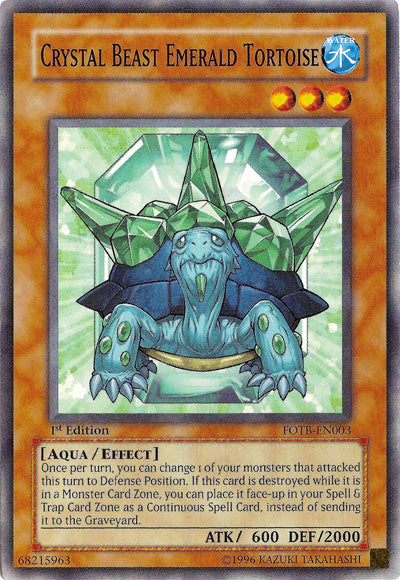 Crystal Beast Emerald Tortoise [FOTB-EN003] Common | Card Merchant Takapuna