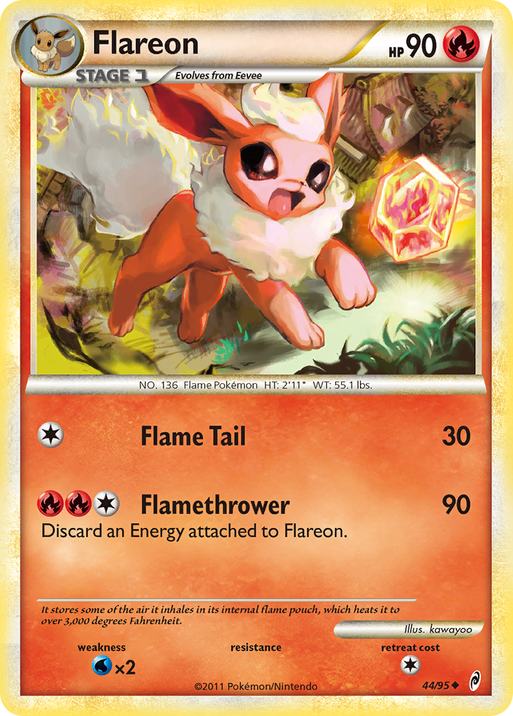 Flareon (44/95) [HeartGold & SoulSilver: Call of Legends] | Card Merchant Takapuna