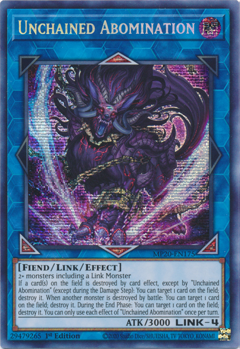 Unchained Abomination [MP20-EN175] Prismatic Secret Rare | Card Merchant Takapuna