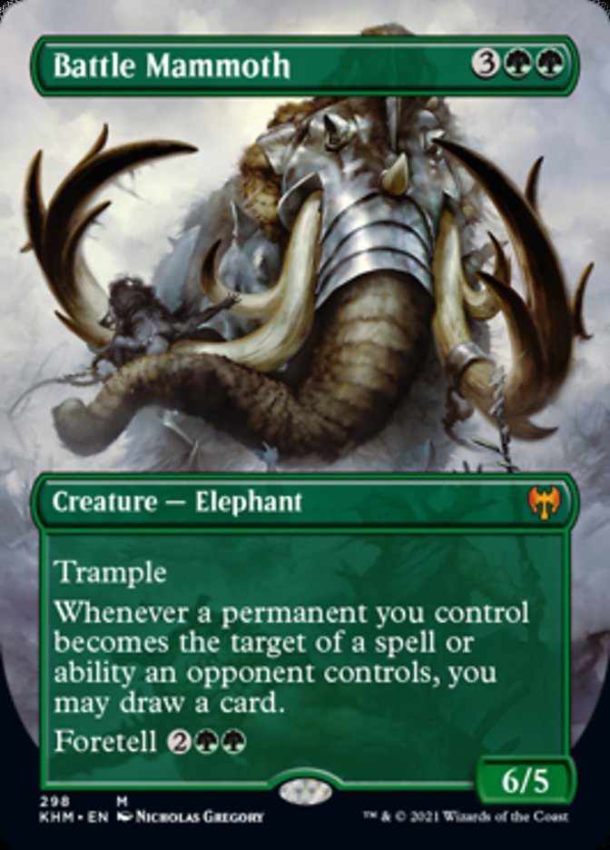 Battle Mammoth (Borderless Alternate Art) [Kaldheim] | Card Merchant Takapuna