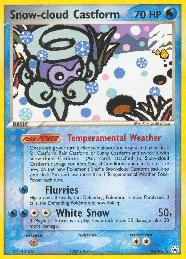 Snow-cloud Castform (25/101) [EX: Hidden Legends] | Card Merchant Takapuna