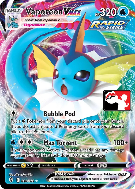 Vaporeon VMAX (030/203) [Prize Pack Series One] | Card Merchant Takapuna