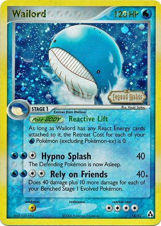 Wailord (14/92) (Stamped) [EX: Legend Maker] | Card Merchant Takapuna