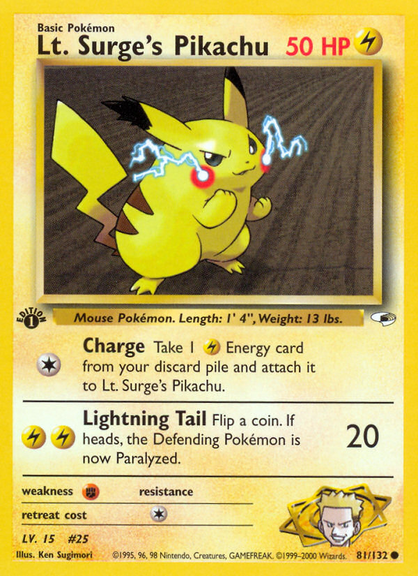 Lt. Surge's Pikachu (81/132) [Gym Heroes 1st Edition] | Card Merchant Takapuna