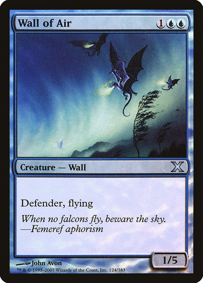 Wall of Air (Premium Foil) [Tenth Edition] | Card Merchant Takapuna