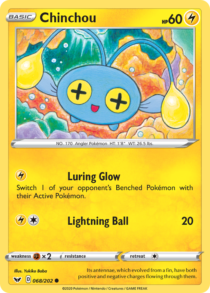 Chinchou (068/202) [Sword & Shield: Base Set] | Card Merchant Takapuna