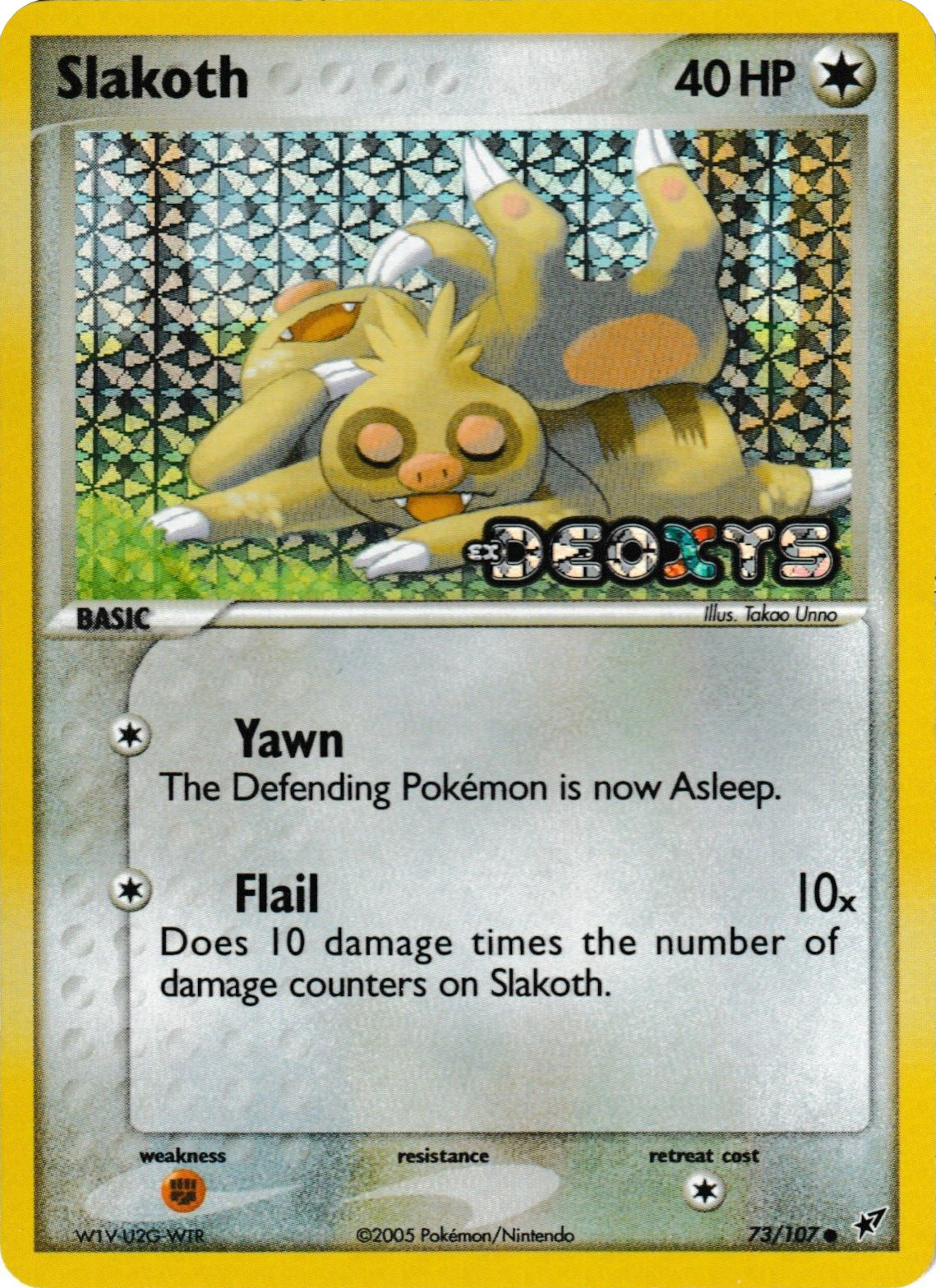 Slakoth (73/107) (Stamped) [EX: Deoxys] | Card Merchant Takapuna