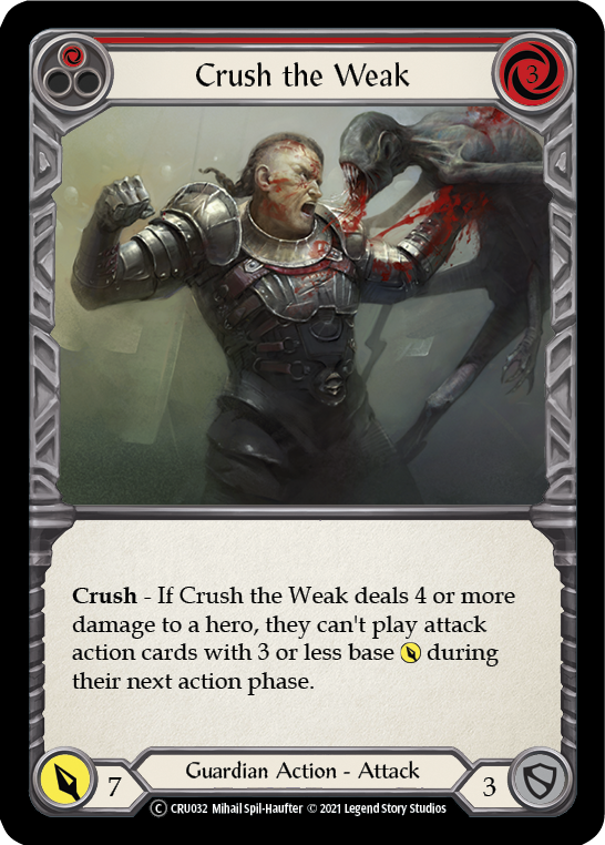 Crush the Weak (Red) [U-CRU032] (Crucible of War Unlimited)  Unlimited Rainbow Foil | Card Merchant Takapuna