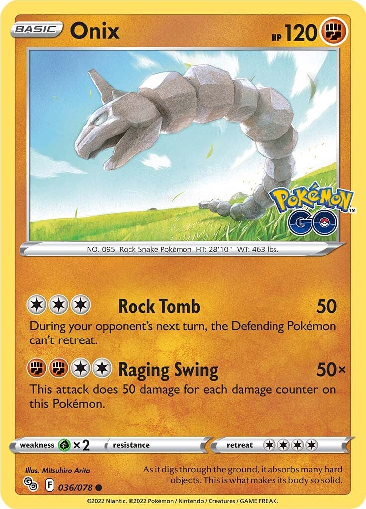 Onix (036/078) [Pokémon GO] | Card Merchant Takapuna