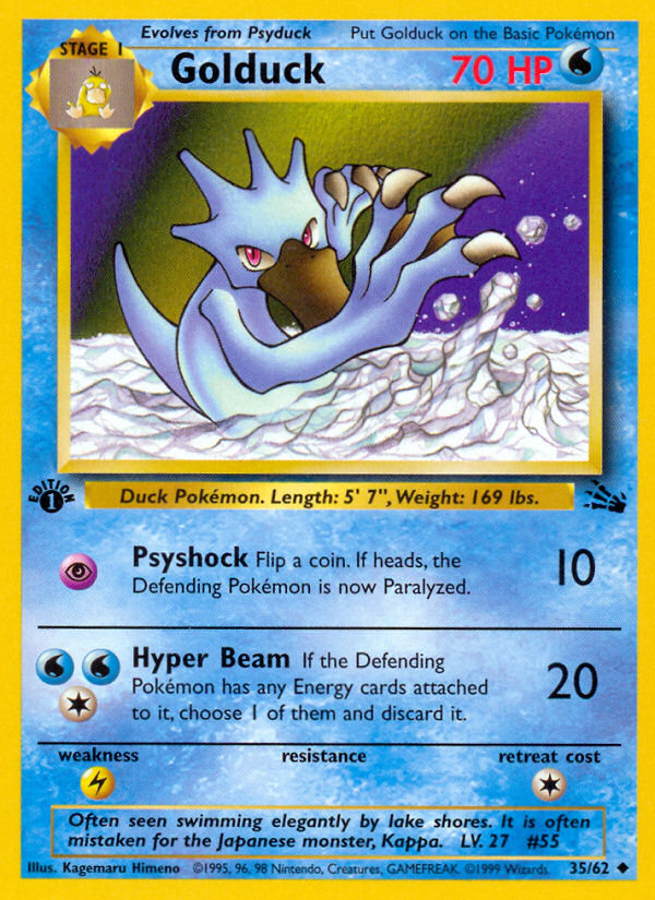 Golduck (35/62) [Fossil 1st Edition] | Card Merchant Takapuna