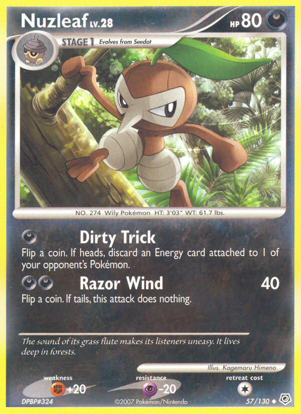 Nuzleaf (57/130) [Diamond & Pearl: Base Set] | Card Merchant Takapuna